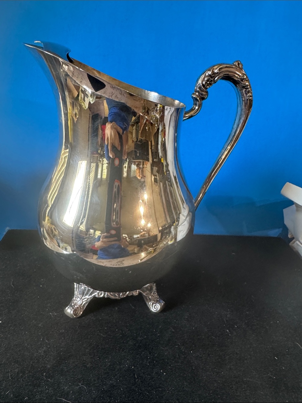 Vintage F. B. Rogers 3707 Silver Plated Footed 9” High Water Pitcher